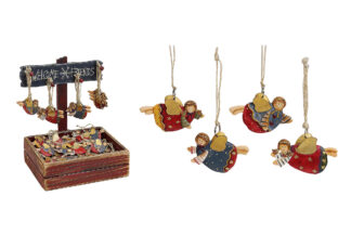 W343-Colgante Navideña Ángeles Poliresina Varios  Modelos. Los 6X4Cm