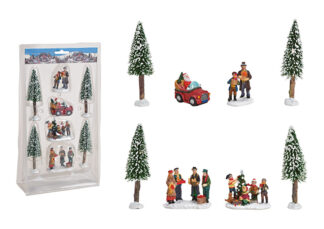 W571-Figuras En Miniatura de 8 Juegos, Árbol 4-14Cm Colorido, pvc 21X40X8Cm