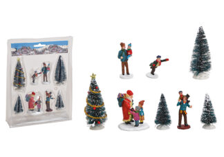 0-Figuras En Miniatura de 8 Juegos, Árbol 5-10Cm Colorido, pvc 21X27X6Cm