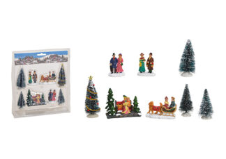 W570-Figuras En Miniatura de 8 Juegos, Árbol 5-10Cm Colorido, pvc 21X27X6Cm