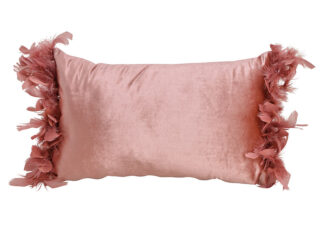0-Almohada Con Pluma Textil Rosa / Rosa 50X30Cm