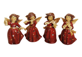 W474-Porta Velas Angel Porcelana 22Cm 4 Mod.T