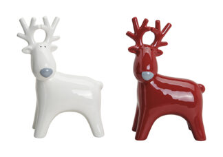 0-Alce Rojo / Blanco Cerámica 2Mod. 12X7X16Cm