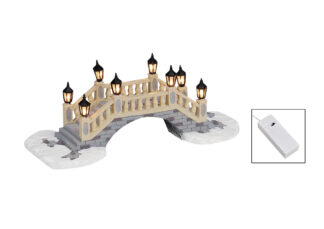 W730-Puente Miniatur Con Luces Poliresina 21X10 Cm