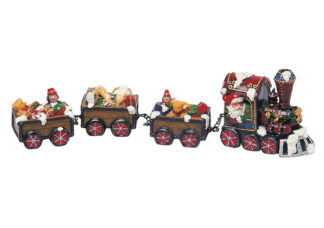W733-Tren de Navidad, poliresina, 29 Cm